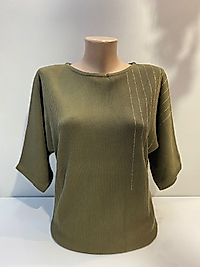 YARIM KOL SİM DETAY TRİKO BLUZ