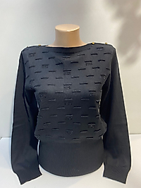 KAYIK YAKA KABARTMALI TRİKO BLUZ