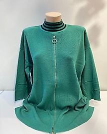 BALIKÇI FERMUARLI TUNİK TRİKO