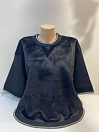 KÜRK DETAY TRİKO BLUZ