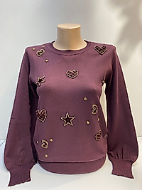 APLİKE DETAY TRİKO BLUZ