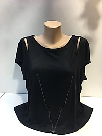 FERMUAR DETAY TSHIRT