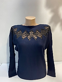 YARASA DANTEL DETAY TRİKO BLUZ