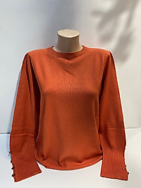 KOL DÜĞMELİ SİMLİ TRİKO BLUZ