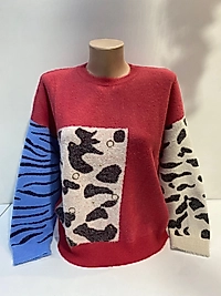 LEOPAR DETAY TRİKO BLUZ