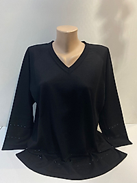 V YAKA AJUR DETAY TRİKO BLUZ