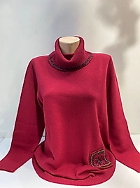 DEGAJE YÜN TUNİK KAZAK