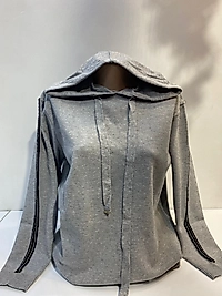 KAPŞONLU KOL DETAY TUNİK TRİKO