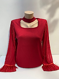 KOL PİLİSELİ TRİKO BLUZ