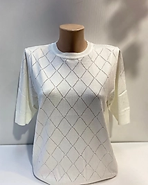 BAKLAVA TAŞ DETAY TRİKO BLUZ