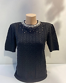 YAKA DAŞ DETAY KISA KOL TRİKO