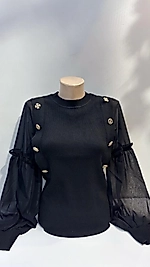 KOL KREP METAL DETAY TRİKO