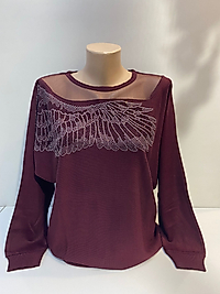 TÜL TAŞ DETAY TRİKO BLUZ