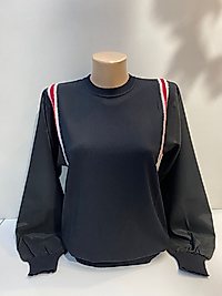 KOL SATEN TRİKO BLUZ