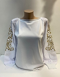 KOL İŞLEMELİ MERSERİZE BLUZ