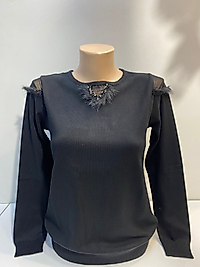 KÜRK DETAY TRİKO BLUZ