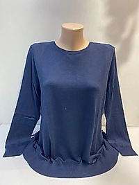 SIRT DETAY TRİKO KREP BLUZ